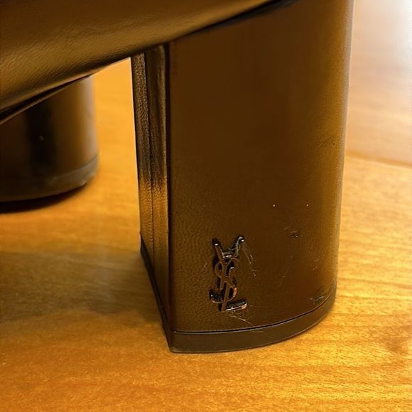 YSL Saint Laurent boot size 40 1/2 black leather - Picture 7 of 16